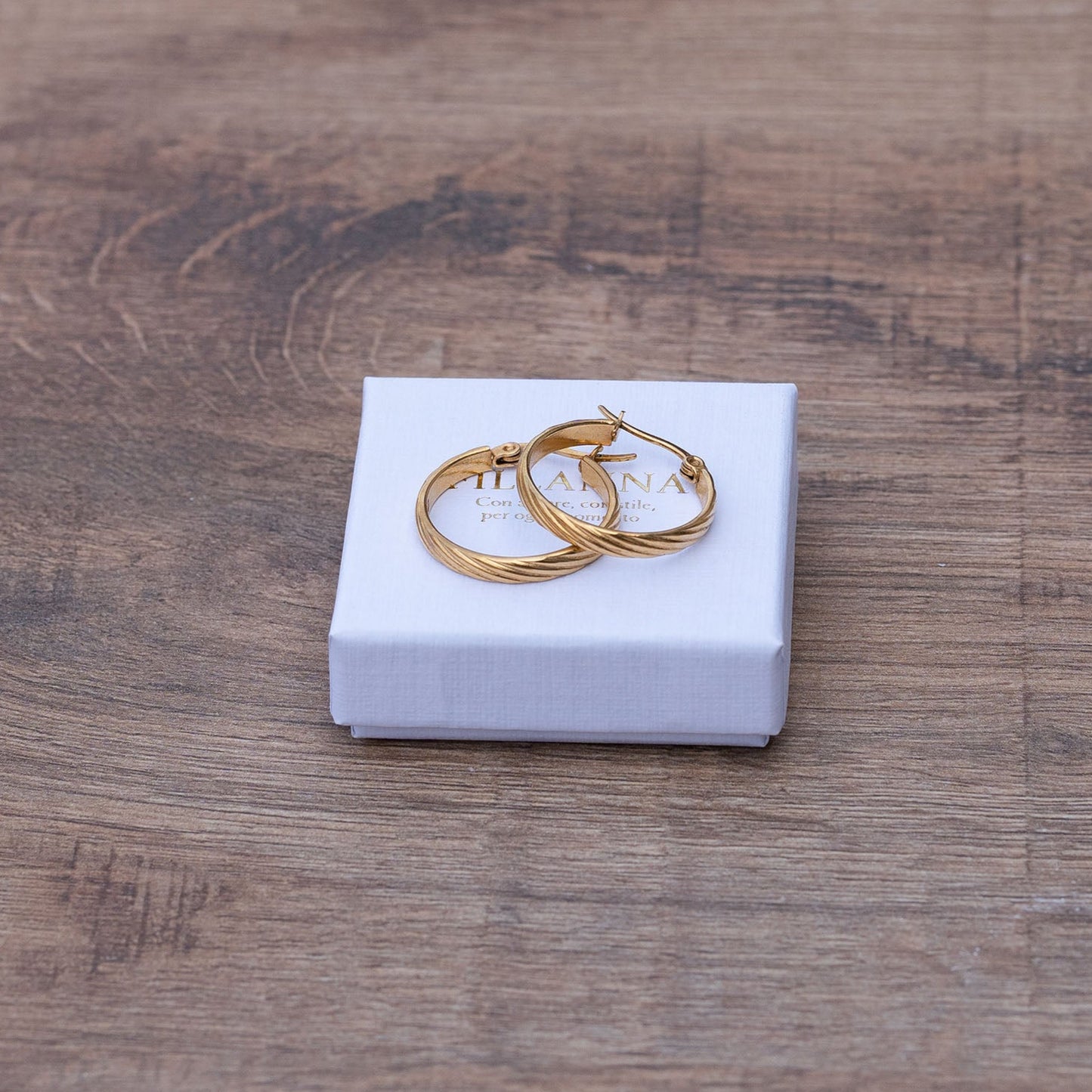 Vergoldete Rillen-Creolen