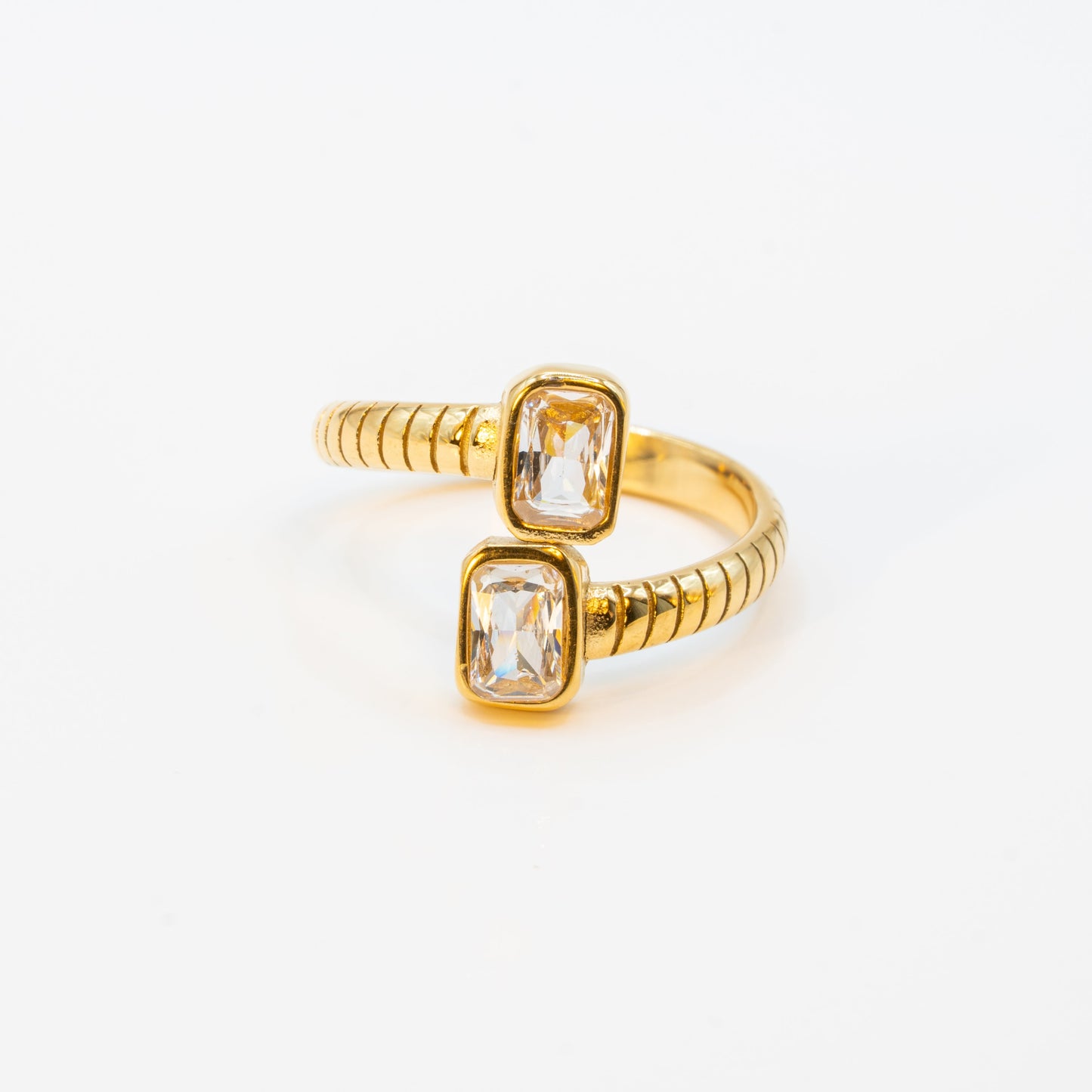 Ring mit Rechteckigen Zirkonia