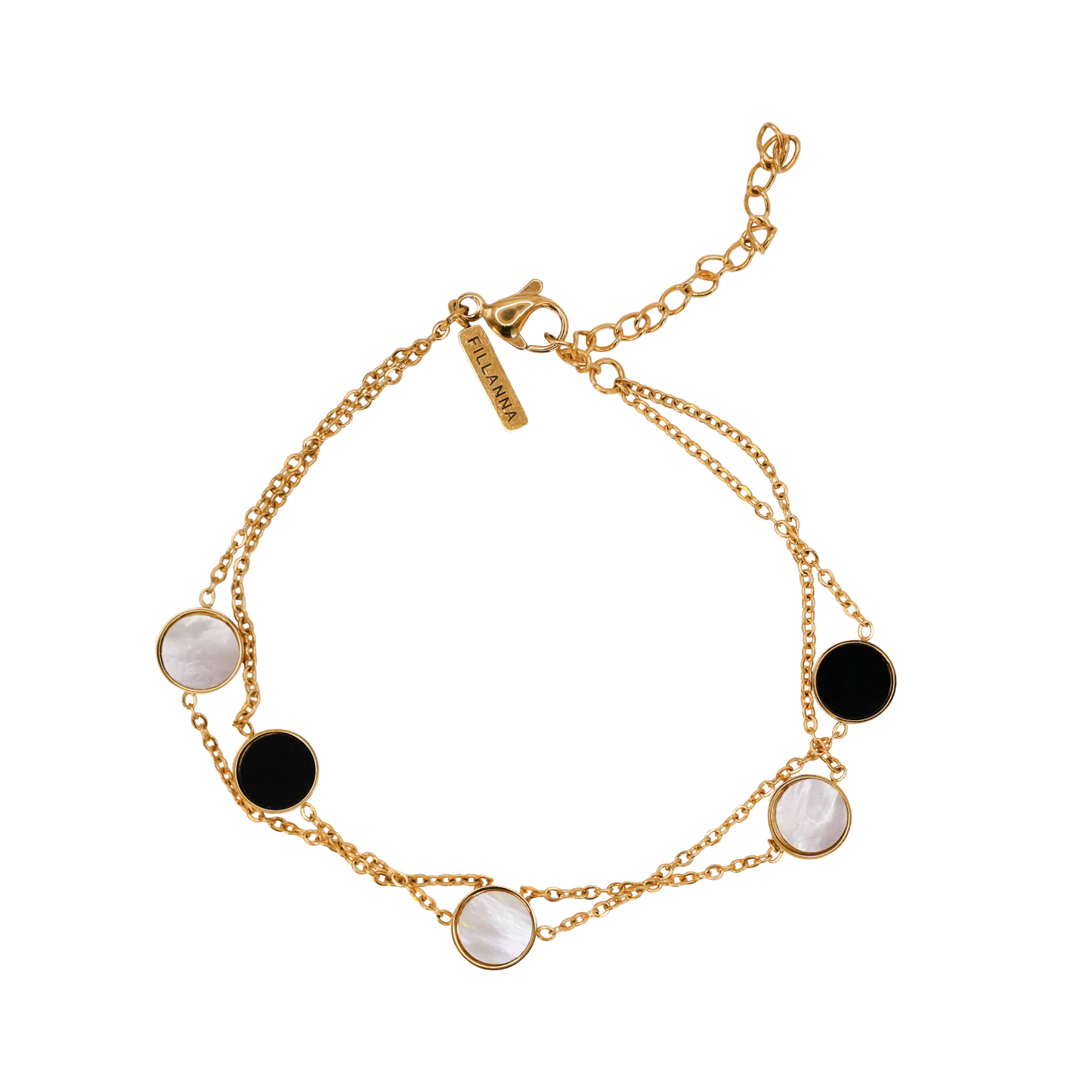 Armband mit schwarz-weißen Perlmutt-Plättchen