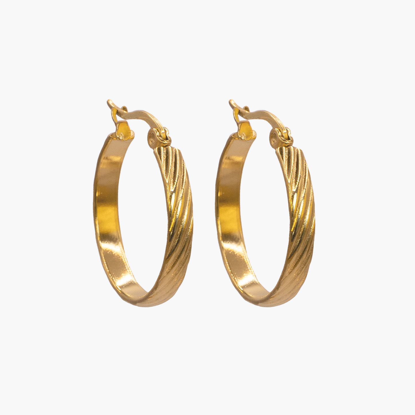 Vergoldete Rillen-Creolen