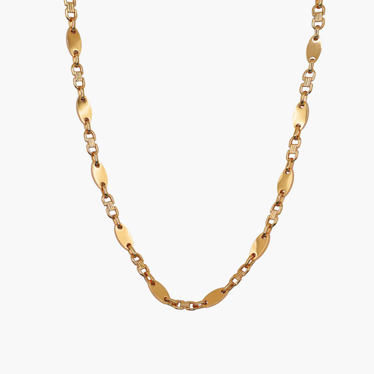 Moderne Plattenkette in Gold