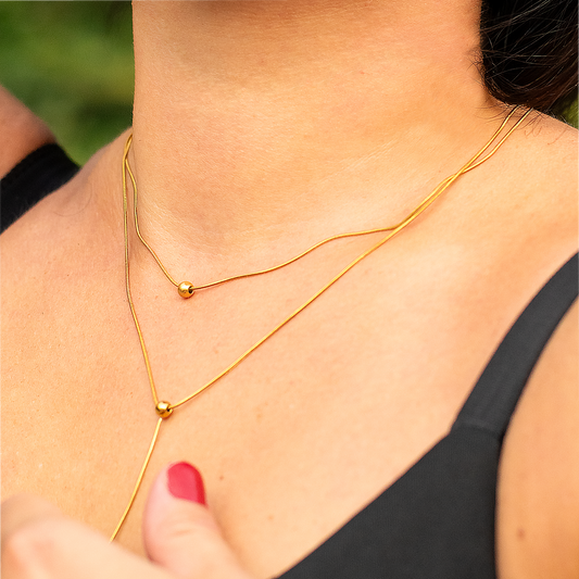 Zarte Layer-Halskette mit Y-Anhänger