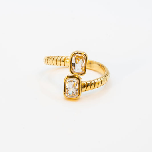 Ring mit Rechteckigen Zirkonia