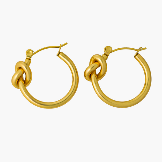 Schlichte vergoldete Knot-Creolen