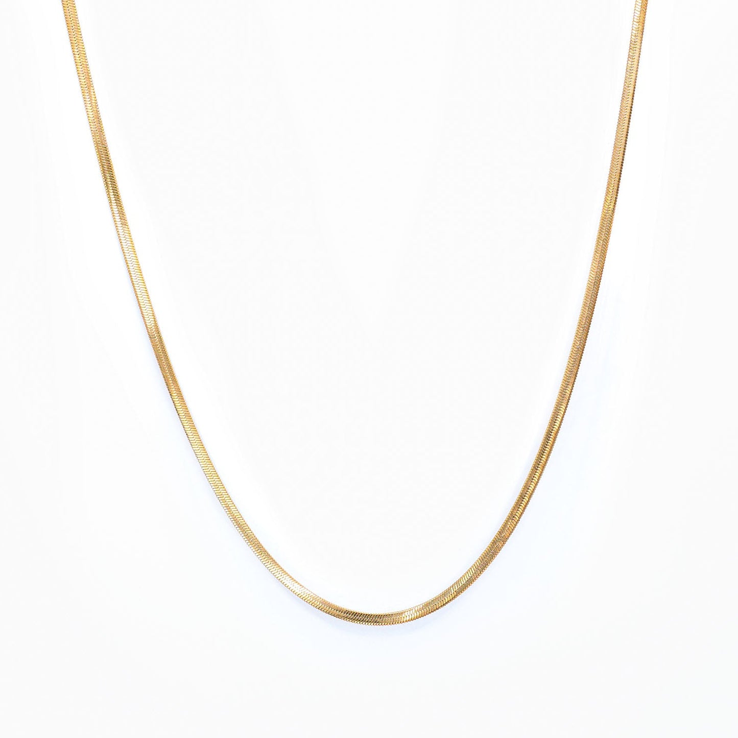Flache klassische Halskette(3mm) in 2 Längen