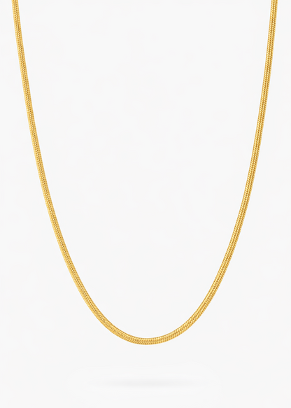 Flache klassische Halskette(3mm) in 2 Längen