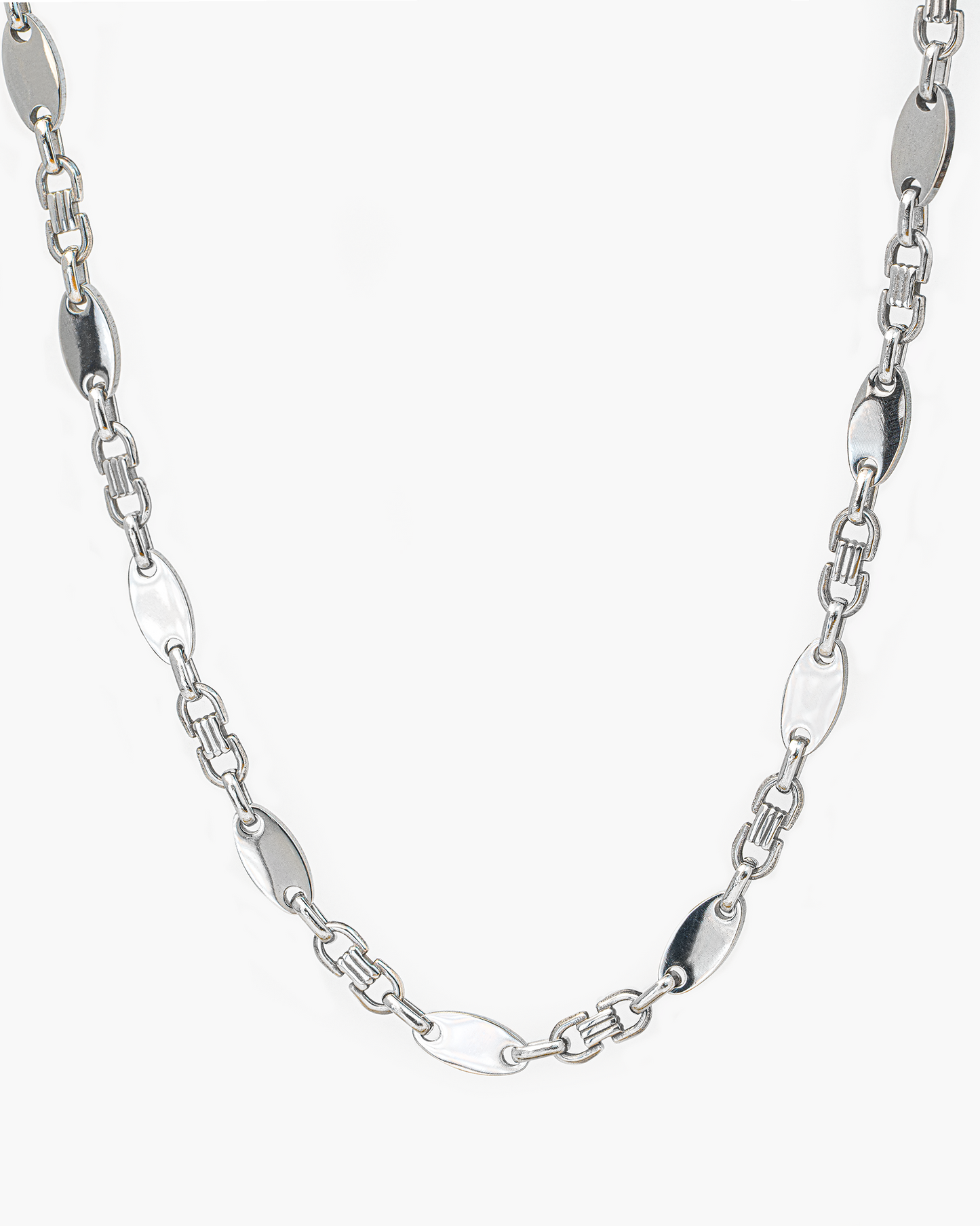 Moderne Plattenkette in Silber