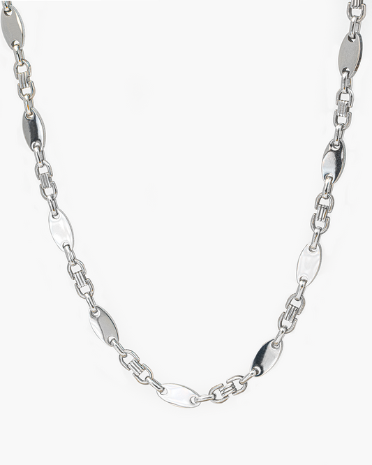 Moderne Plattenkette in Silber