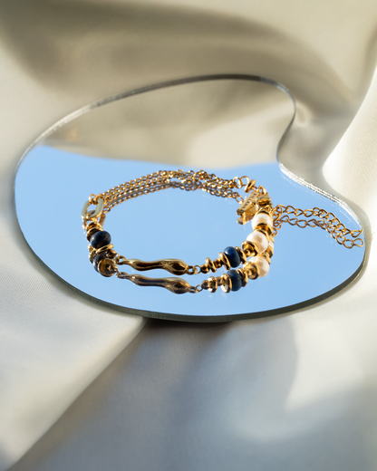 Oceano - Armband mit blauen & weißen Perlen