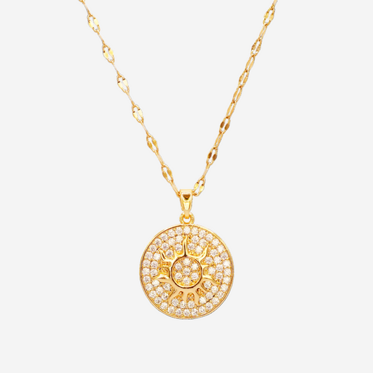 Halskette mit Sonnen - Medaillon