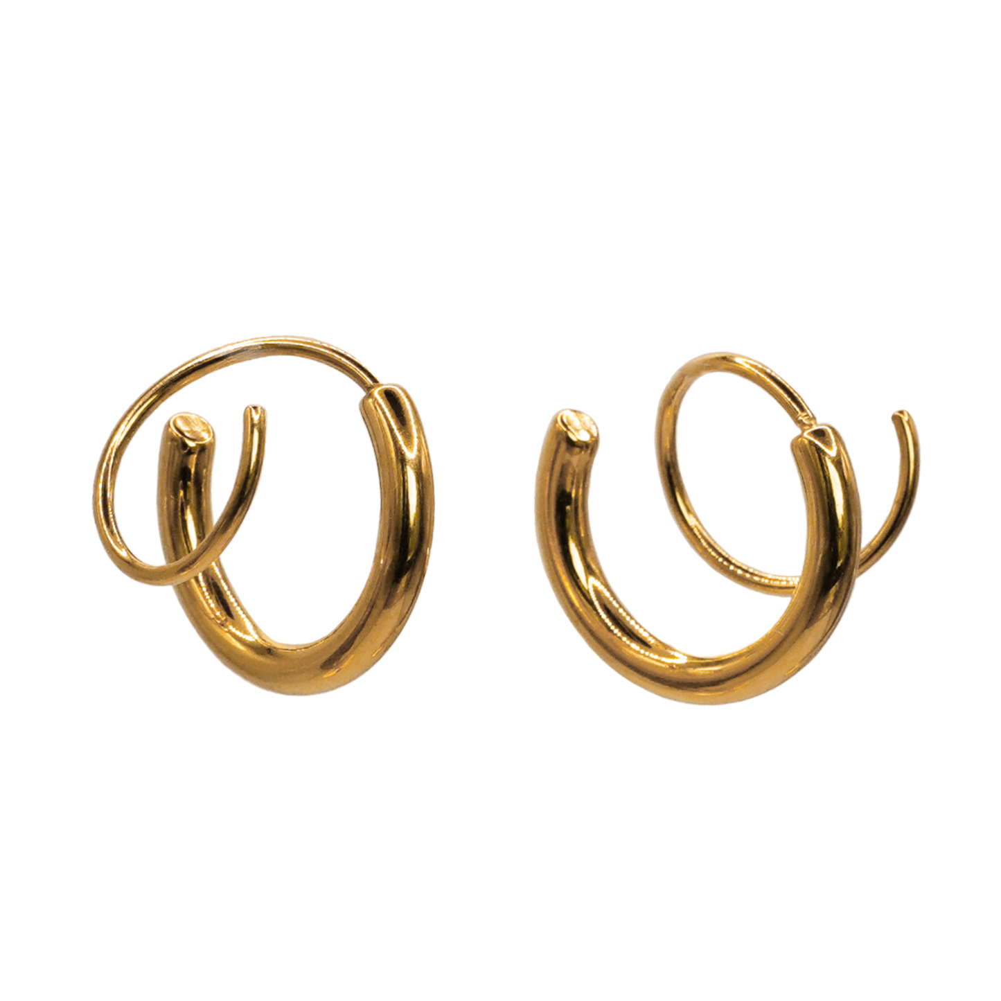 Verknotete, zarte zweireihige Creolen