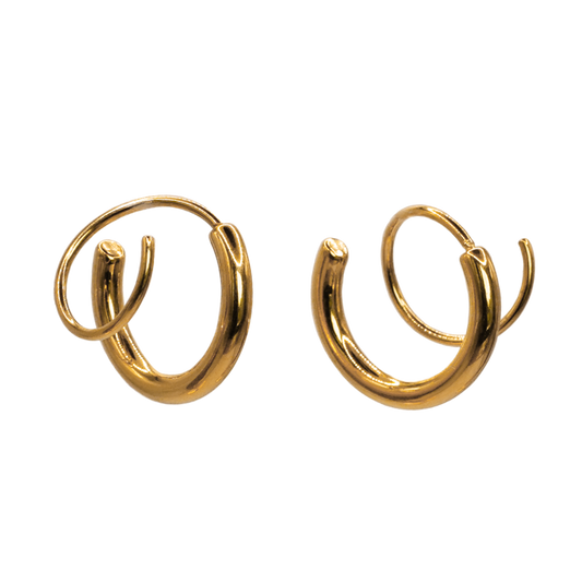 Verknotete, zarte zweireihige Creolen