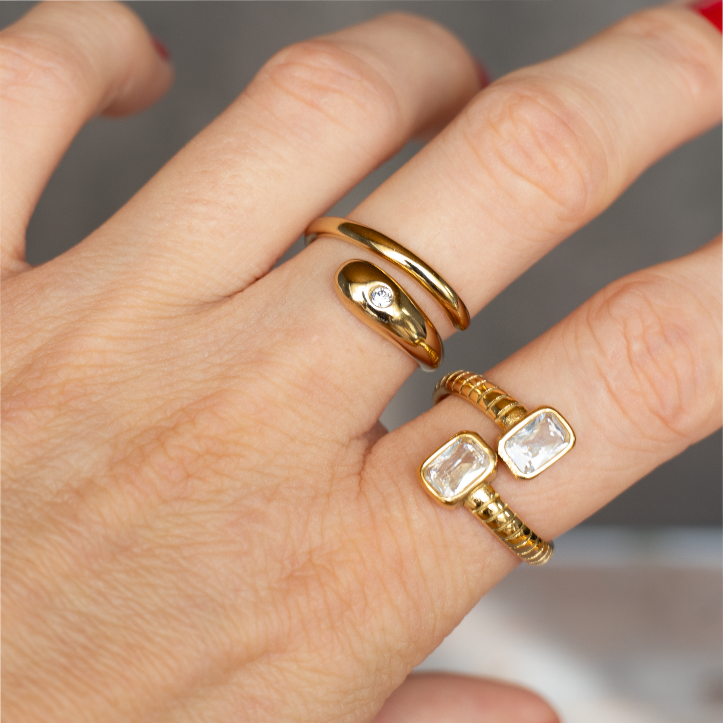 Ring mit Rechteckigen Zirkonia