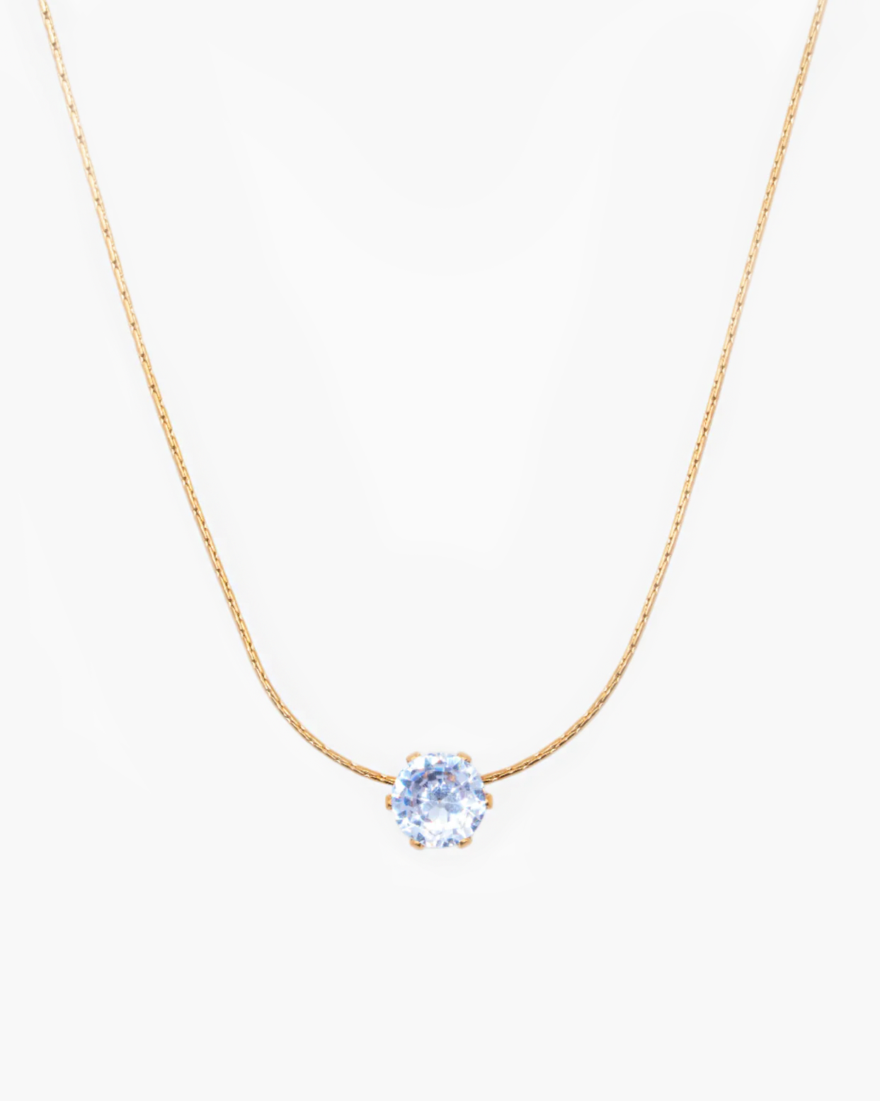 Schlichte Kette mit klarem Stein