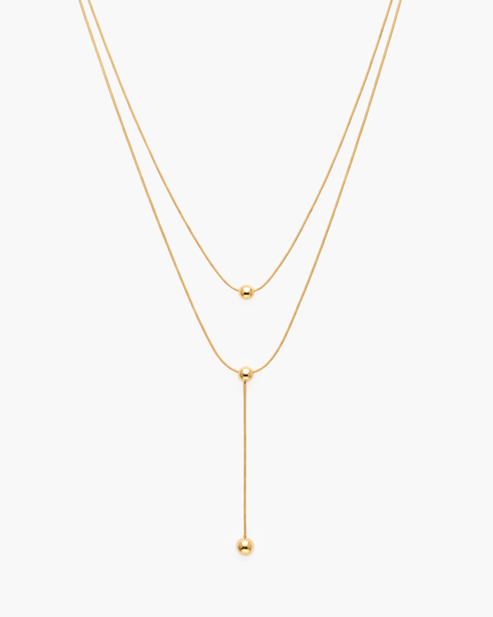 Delicate layered necklace with Y-pendant