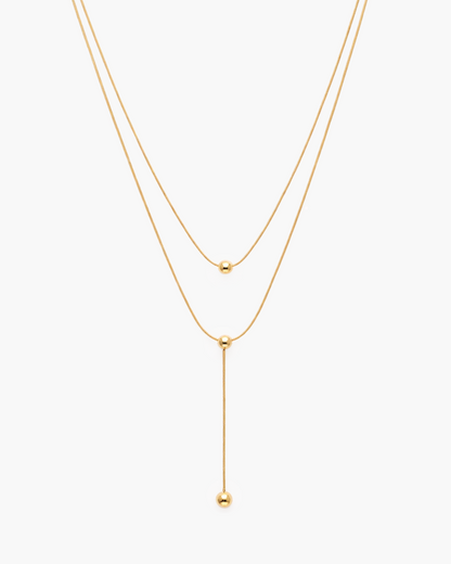 Delicate layered necklace with Y-pendant