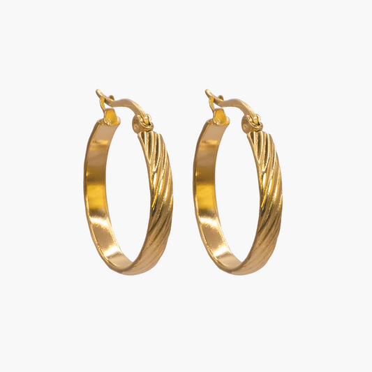 Vergoldete Rillen-Creolen