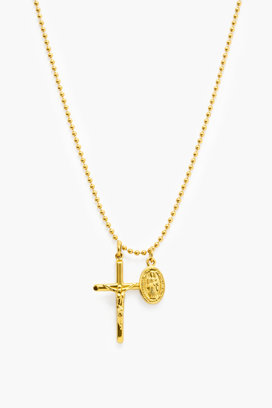 Herren-Halskette mit Kreuz & Medaille