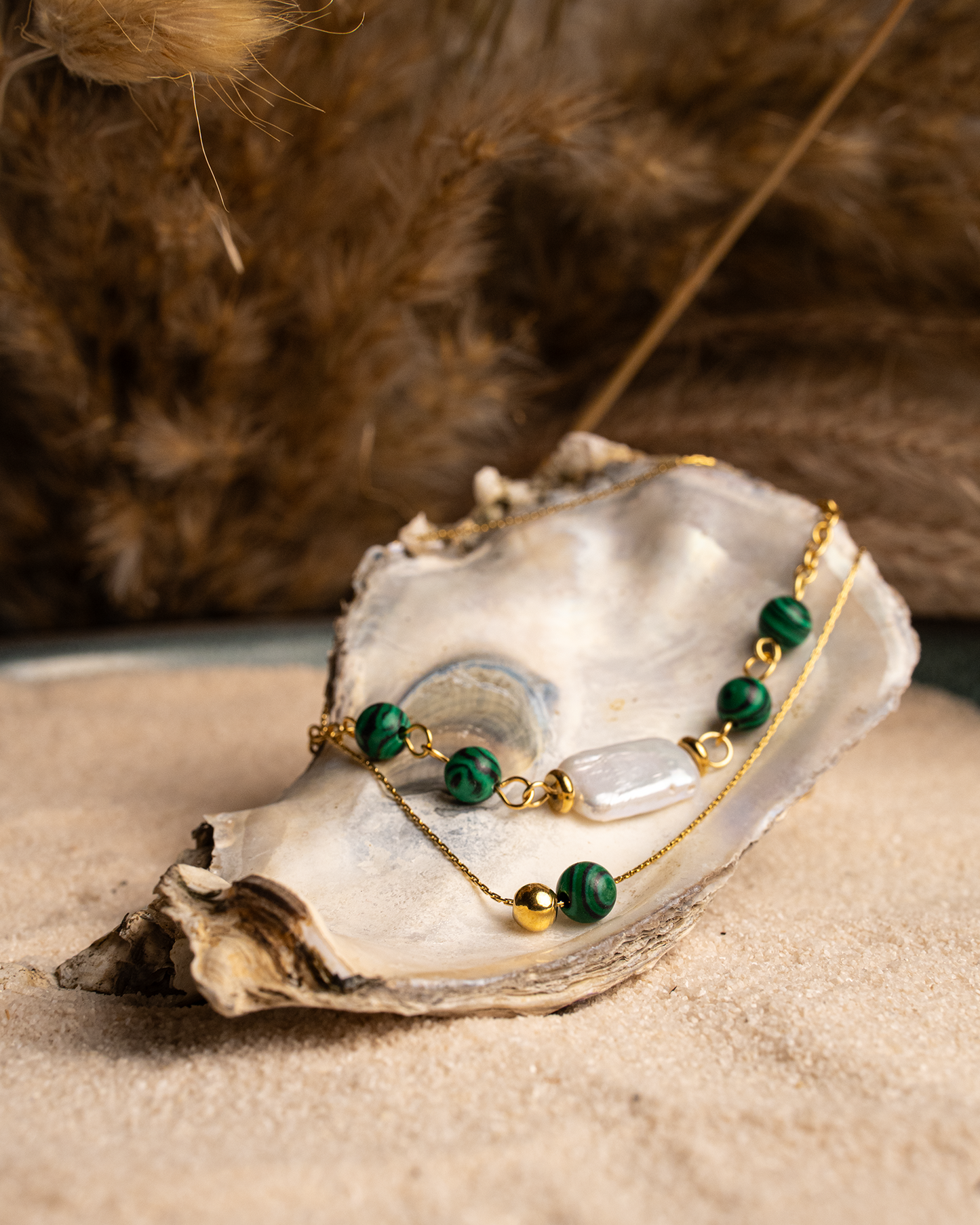 Duo Verde & Perla - Natürliche Eleganz in Grün & Gold