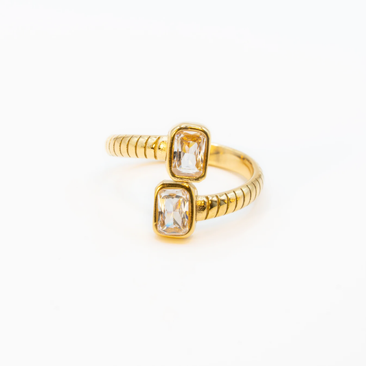 Ring mit Rechteckigen Zirkonia