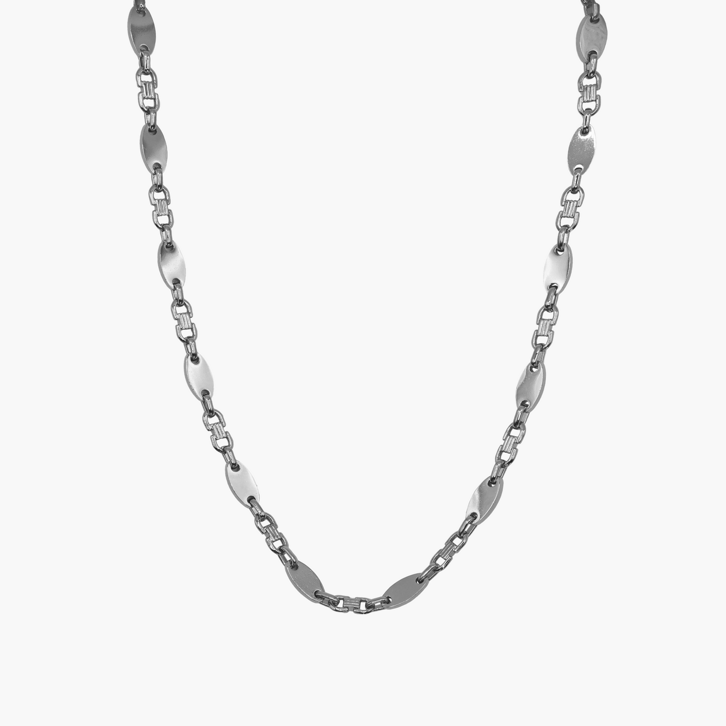 Moderne Plattenkette in Silber