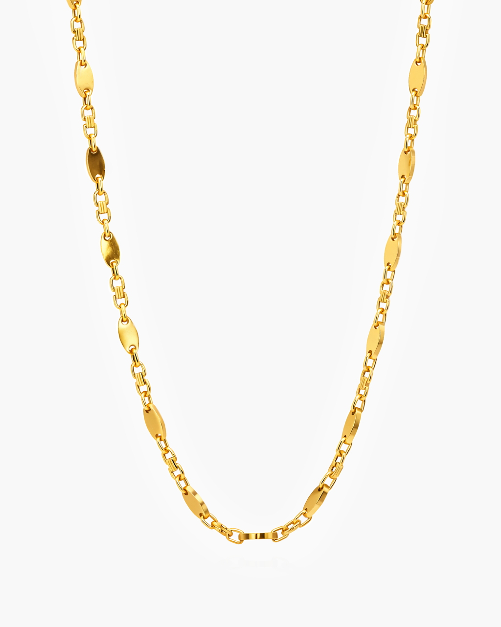 Modern gold chain necklace